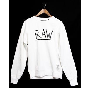 White G-Star Raw Crew Neck Sweater